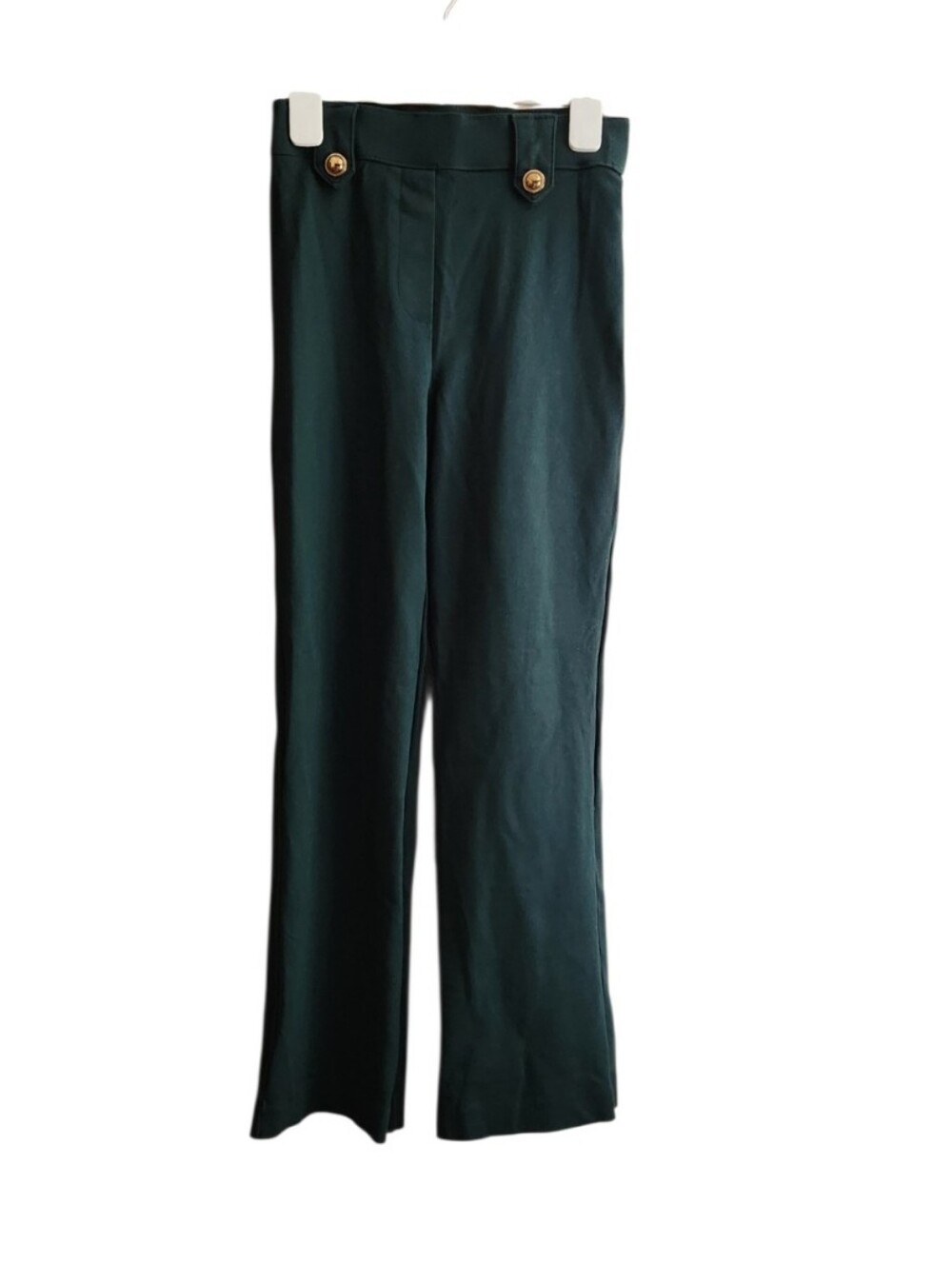 Jules & Leopold Forest Green Trousers Mid-rise Waist Gold Details